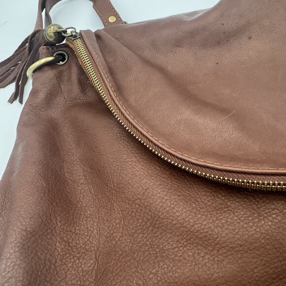 Brown Soft Leather Shoulder Handbag Unbranded Made in Italy Boho Hippie - Picture 3 of 9